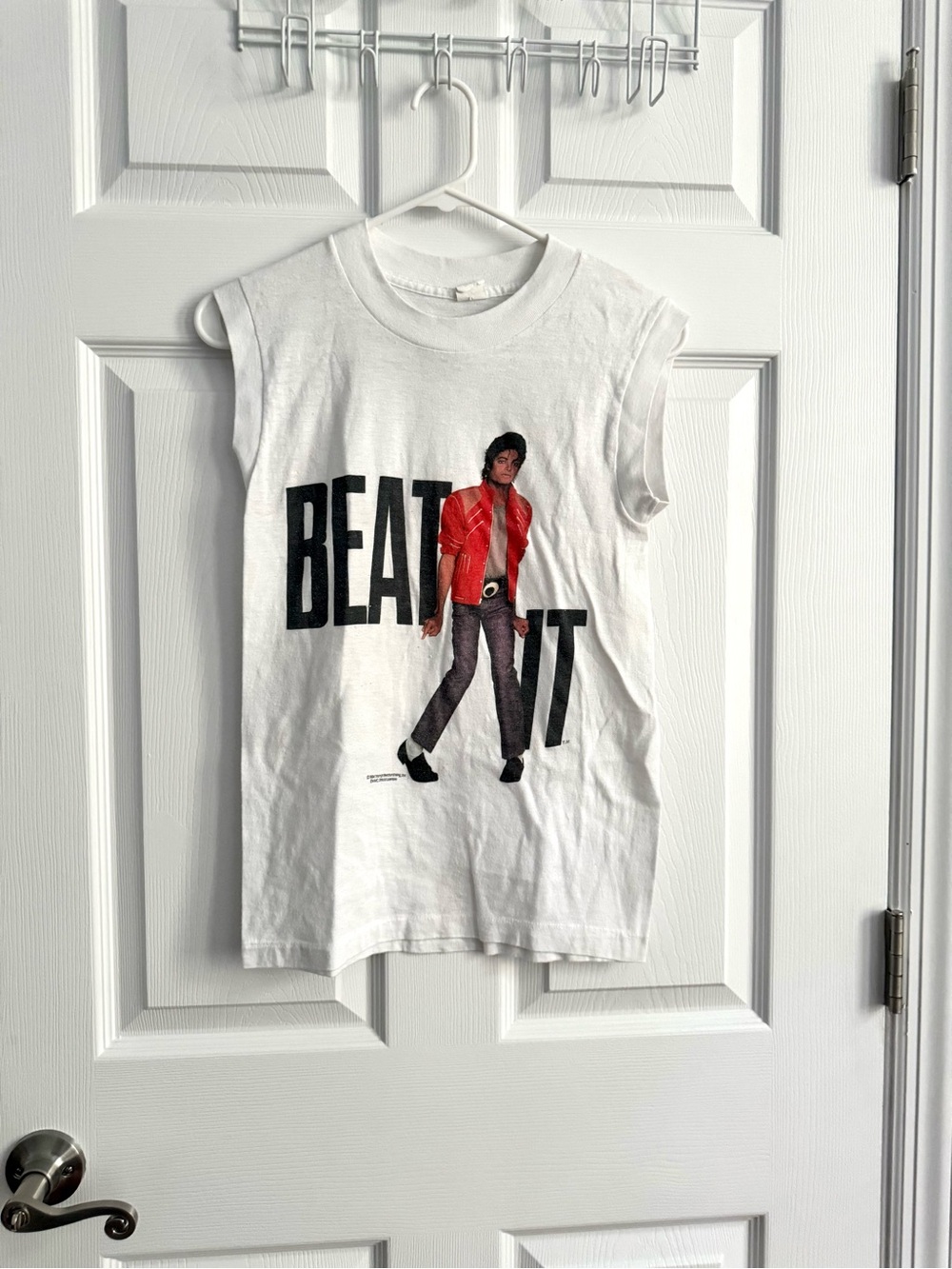 Vintage Michael Jackson Thriller Album Era Beat It Shirt White 80s 1984